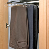 Slide out trouser rack.