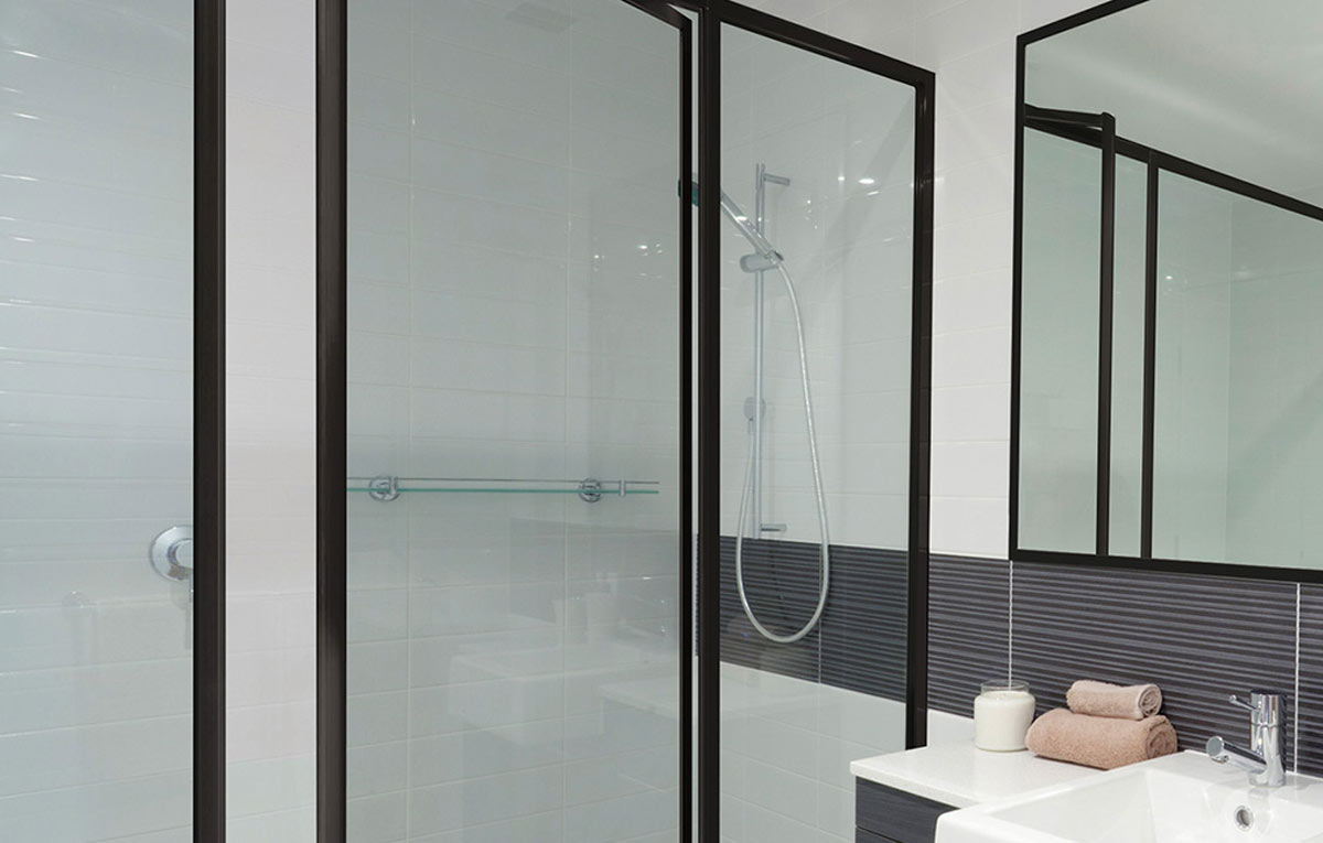 black shower screen